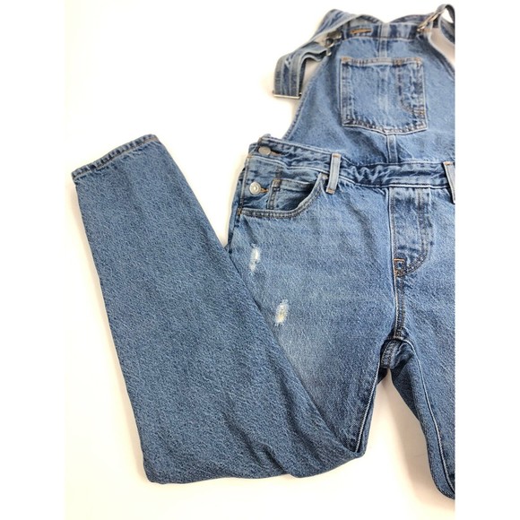 Vintage Levi’s womens denim overalls Bibs size Small light blue denim wash - Picture 3 of 10